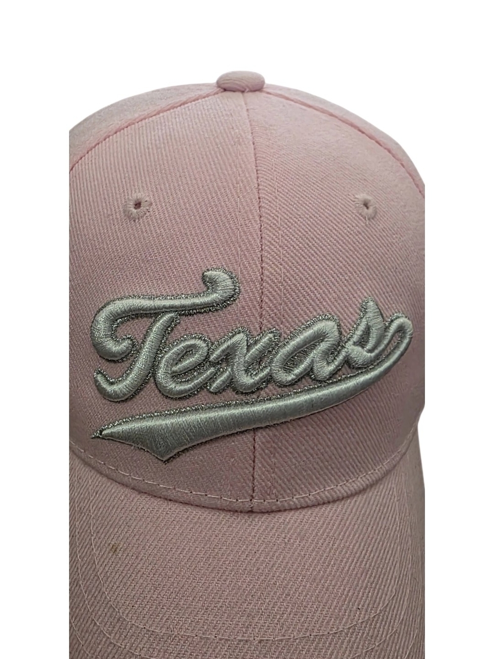 Texas Baseball Cap Script Embroidered Pink Adjustable Small - Picture 6 of 9